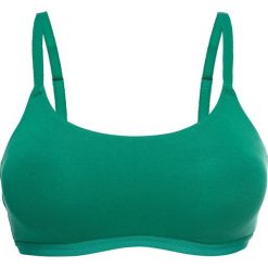 Biustonosz bez fiszbinów, bawełna organiczna bonprix zielony miętowy. Zielone biustonosze bonprix, bez wzorów, z bawełny. Za 44,99 zł.