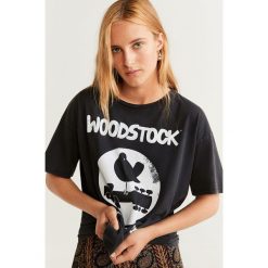 Mango - T-shirt Washed. Szare bluzki damskie Mango, m, z nadrukiem, z bawełny, z okrągłym kołnierzem. Za 69,90 zł.