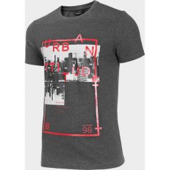 T-shirt męski TSM610 - antracyt melanż - Outhorn. Pomarańczowe koszulki męskie Outhorn, m, bez wzorów, bez kołnierzyka, bez rękawów. W wyprzedaży za 34,99 zł.