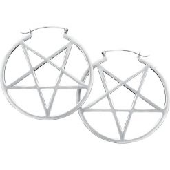 Wildcat Small Pentagram Hoops Kolczyki srebrny. Szare kolczyki damskie marki Wildcat, srebrne. Za 62,90 zł.