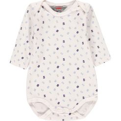 Body w kolorze biało-błękitnym. Białe body niemowlęce Kanz, z bawełny. W wyprzedaży za 22,95 zł.