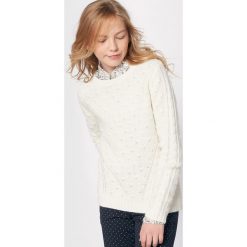 Sweter w warkocze 10-16 lat. Szare swetry chłopięce marki La Redoute Collections, z dzianiny, z okrągłym kołnierzem. Za 75,60 zł.
