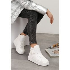 Białe Sneakersy Lubna. Białe buty sportowe damskie Born2be, bez wzorów, z dresówki, sportowe. Za 109,99 zł.