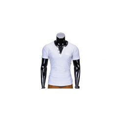 T-shirty męskie: T-SHIRT MĘSKI BEZ NADRUKU S679 – BIAŁY