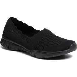 Półbuty SKECHERS - Umpire 158011/BBK Black. Czarne półbuty damskie Skechers, na co dzień, bez wzorów, z tworzywa sztucznego, bez obcasa, na płaskiej podeszwie, bez zapięcia. Za 279,00 zł.