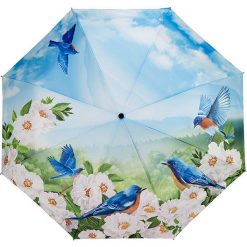 Parasole: Parasol „Blue Birds” w kolorze błękitnym ze wzorem
