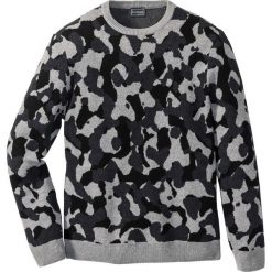 Sweter z bawełny z recyclingu Regular Fit bonprix szary moro. Szare swetry męskie bonprix, m, moro, z bawełny, bez kołnierzyka, bez kaptura. Za 32,99 zł.