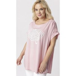 Różowa Bluzka Murieria. Różowe bluzki damskie Born2be, xl, bez wzorów, bez kołnierzyka, bez rękawów. W wyprzedaży za 64,99 zł.