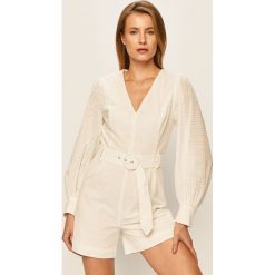 Glamorous - Kombinezon. Białe kombinezony damskie Glamorous, na co dzień, s, w paski, z bawełny, casualowe, bez kołnierzyka, z długim rękawem, długie. Za 259,90 zł.