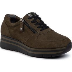Sneakersy TAMARIS - 1-23740-33 Olive Suede 744. Zielone półbuty damskie Tamaris, z zamszu. W wyprzedaży za 239,00 zł.