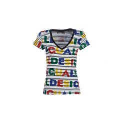 T-shirty z krótkim rękawem Desigual DSGL. Czarne t-shirty damskie marki Desigual, s, bez wzorów, bez kołnierzyka. Za 159,00 zł.