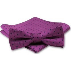 Elegancka Mucha Męska - Alties - Fiolet w Groszki MUALTS0125. Muszki męskie Alties, na imprezę, w paski, eleganckie. Za 40,00 zł.