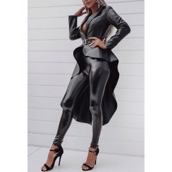 Żakiet, blezer KELINA BLACK. Czarne kamizelki damskie IVET, xl, w paski. W wyprzedaży za 119,00 zł.