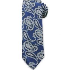 Męski Krawat Chattier - Odcienie Niebieskiego, Wzór Paisley KRCH1030. Niebieskie krawaty męskie Chattier, bez wzorów, z tkaniny, eleganckie. Za 39,00 zł.