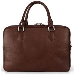 Ekskluzywna Skórzana torba na laptopa ciemny brąz. Pomarańczowe torby męskie skórzane Solier Gold, bez wzorów, ze skóry, eleganckie, na ramię. Za 699,00 zł.