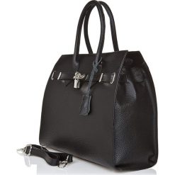 Torebki klasyczne damskie: Skórzana torebka w kolorze czarnym – 37 x 29 x 14 cm