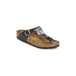 Japonki Birkenstock GIZEH FRINGE. Czarne klapki damskie Birkenstock, bez wzorów, bez obcasa. Za 479,00 zł.
