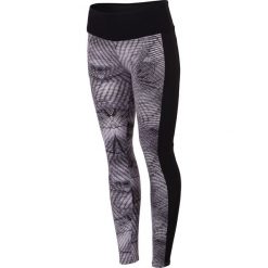 Legginsy treningowe damskie SPDF005 - allover czarno-biały. Czarne legginsy we wzory marki 4f, na lato, l, z poliesteru, na fitness i siłownię. W wyprzedaży za 129,99 zł.