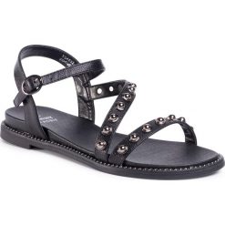 Sandały JENNY FAIRY - TS4832-01 Black. Czarne klapki damskie Jenny Fairy, bez wzorów, ze skóry ekologicznej, bez obcasa, na obcasie. Za 79,99 zł.