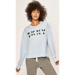 Dkny - Bluza. Niebieskie bluzy damskie DKNY, s, z nadrukiem, z bawełny. Za 299,90 zł.