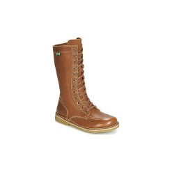 Kozaki Kickers MEETKIKNEW. Pomarańczowe kozaki damskie Kickers, bez obcasa, bez zapięcia. W wyprzedaży za 482,30 zł.