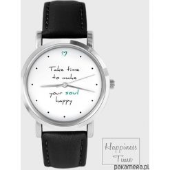 Zegarek - Make your soul happy - skóra, czarny. Czarne zegarki damskie Pakamera. Za 139,00 zł.