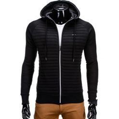 Bluzy męskie: BLUZA MĘSKA ROZPINANA Z KAPTUREM B637 – CZARNA
