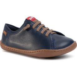 Sneakersy CAMPER - Peu Cami Kids 80003-104 Blue. Niebieskie trampki chłopięce Camper, bez wzorów, ze skóry, bez zapięcia. Za 319,00 zł.