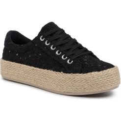 Espadryle DEEZEE - WS19130-2 Black. Czarne espadryle damskie DeeZee, bez wzorów, z tworzywa sztucznego, bez obcasa, na obcasie. Za 79,99 zł.