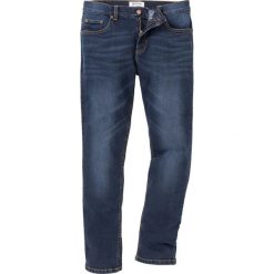 Dżinsy ze stretchem Slim Fit Straight bonprix ciemnoniebieski "used". Niebieskie jeansy męskie marki bonprix. Za 109,99 zł.