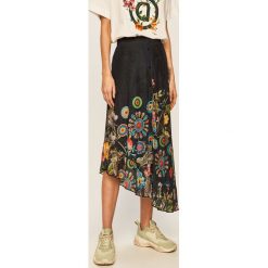 Desigual - Spódnica. Niebieskie spódniczki damskie Desigual, na co dzień, s, w kwiaty, z elastanu, casualowe, midi, asymetryczne. Za 349,90 zł.