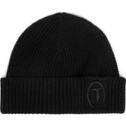 Czapka TRUSSARDI JEANS - Beanie Hat Ovale 57Z00197 K299. Czarne czapki męskie Trussardi Jeans, na zimę, bez wzorów, z wełny. Za 229,00 zł.