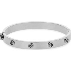 Bransoletki damskie: Bransoletka TORY BURCH - Logo Stud Hinge Bracelet 37396 Tory Silver 022