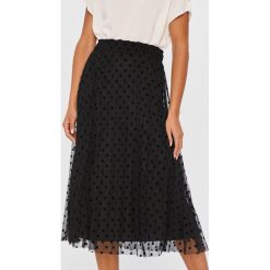 Answear Lab - Spódnica. Czarne spódniczki damskie Answear Lab, na co dzień, s, bez wzorów, z poliesteru, casualowe, midi, rozkloszowane. Za 129,90 zł.