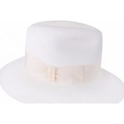 Kapelusz BORSALINO PANAMA FINE Biały. Białe kapelusze damskie marki Borsalino, eleganckie. Za 819,00 zł.
