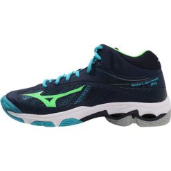 Mizuno WAVE LIGHTNING Z4 MID Obuwie do siatkówki dress blues/green gecko/peacock blue. Niebieskie buty sportowe męskie marki Mizuno, z tworzywa sztucznego, bez zapięcia, do siatkówki, mizuno wave. W wyprzedaży za 440,30 zł.