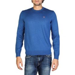 Napapijri sweter męski L niebieski. Niebieskie swetry męskie Napapijri, m, bez wzorów, z okrągłym kołnierzem, bez kaptura. W wyprzedaży za 299,00 zł.