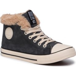 Trampki BIG STAR - EE274054 Black. Niebieskie półbuty damskie BIG STAR, na co dzień, bez wzorów, z gumy, retro, bez obcasa, na płaskiej podeszwie, bez zapięcia. W wyprzedaży za 109,00 zł.