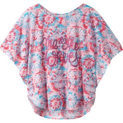 Shirt plażowy bonprix jasnoróżowo-morsko-biały. Różowe bluzki dziewczęce bonprix, bez wzorów, bez kołnierzyka, bez rękawów, bez kaptura. Za 34,99 zł.