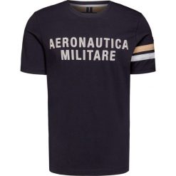 T-shirt AERONAUTICA MILITARE. Niebieskie t-shirty męskie Aeronautica Militare, w paski, z elastanu, z okrągłym kołnierzem. Za 330,00 zł.