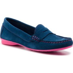 Mokasyny FILIPE - 5282 Azul. Niebieskie mokasyny damskie Filipe, ze skóry, na obcasie. Za 219,00 zł.