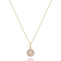 Wyjątkowy Wisiorek Złoty - złoto 585, Diament 0,06ct. Żółte zawieszki damskie W.KRUK, z diamentem, srebrne. Za 799,00 zł.