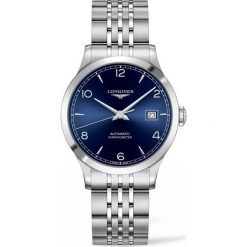 LONGINES Record L2.820.4.96.6. Niebieskie zegarki męskie LONGINES, ze stali. Za 7710,00 zł.