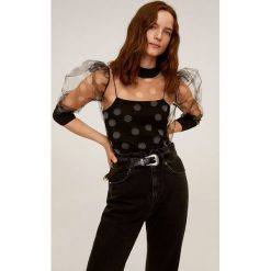 Mango - Longsleeve Lux. Czarne bluzki damskie Mango, s, w grochy, z poliesteru, casualowe, z okrągłym kołnierzem. W wyprzedaży za 59,90 zł.