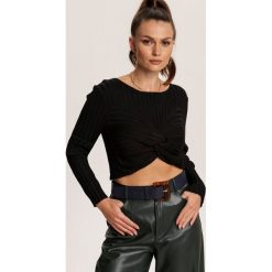 Czarny Sweter Alurenna. Czarne swetry damskie Renee, s, bez wzorów, casualowe, bez rękawów, bez kaptura. Za 99,99 zł.