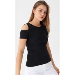 Koszulka typu cold shoulder - Czarny. Czarne koszulki damskie House, s, bez wzorów, bez kołnierzyka. Za 29,99 zł.
