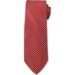 Wyrazisty Krawat Męski w Drobny Wzór, Kółka - Chattier, Łososiowo- Czerwony KRCH0988. Różowe krawaty męskie Chattier, bez wzorów, z tkaniny, eleganckie. Za 40,00 zł.