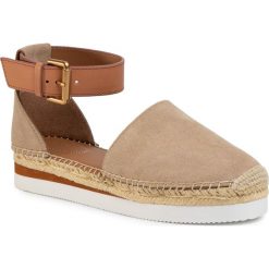 Espadryle SEE BY CHLOÉ - SB26150 Beige 110/Nat.Calf 533. Brązowe espadryle damskie See by Chloé, bez wzorów, ze skóry, bez obcasa. Za 939,00 zł.