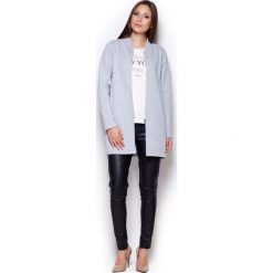 Szara Dłuższa Prosta Kurtka ze Stójką na Zamek. Szare kurtki damskie Molly.pl, s, bez wzorów, z bawełny, eleganckie. Za 149,90 zł.