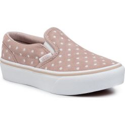 Tenisówki VANS - Classic Slip-On P VN0A3TL1T7U1 (Suedepolkadot)Shwgrytrwt. Różowe trampki dziewczęce Vans, bez wzorów, ze skóry, bez zapięcia. W wyprzedaży za 189,00 zł.